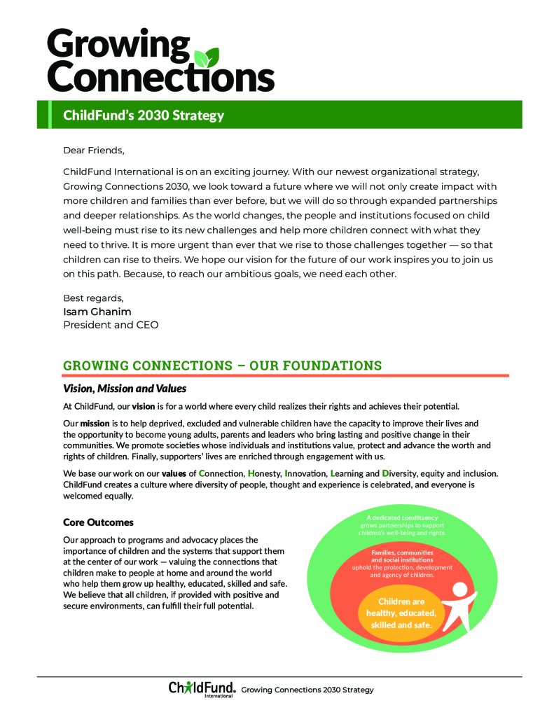 ChildFund Global Growing Connections Strategy